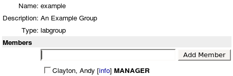 My Groups Interface Screenshot